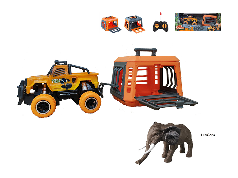 1:43 R/C Car With Cage + Elephant