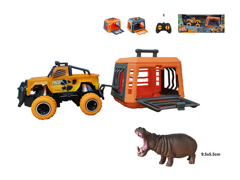 1:43 R/C Car With Cage + Hippo