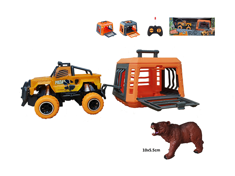 1:43 R/C Car With Cage + Black Bear
