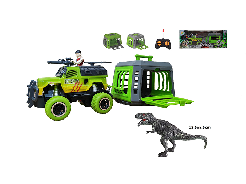 1:43 R/C Car With Cage + Tyrannosaurus Rex