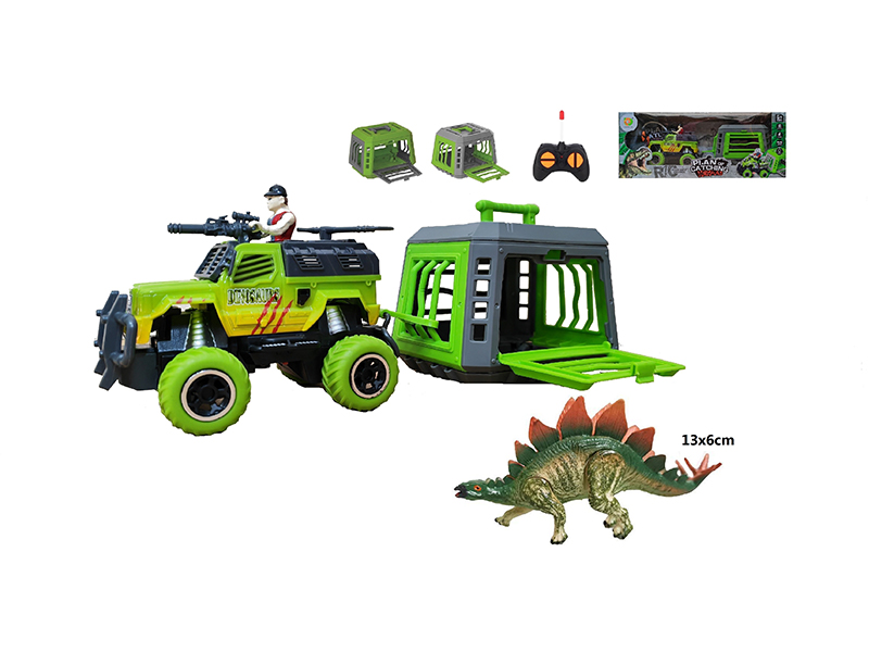 1:43 R/C Car With Cage + Stegosaurus