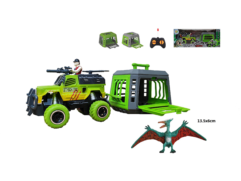 1:43 R/C Car  With Cage + Pterosaur