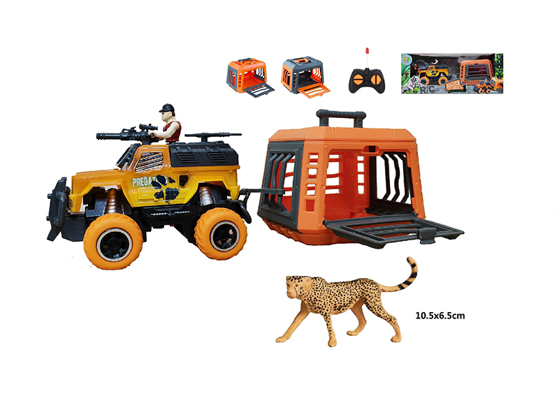 1:43 R/C Car  With Cage + Leopard