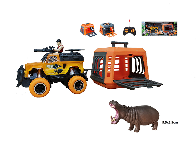 1:43 R/C Car With Cage + Hippo