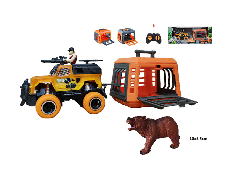 1:43 R/C Car With Cage + Black Bear