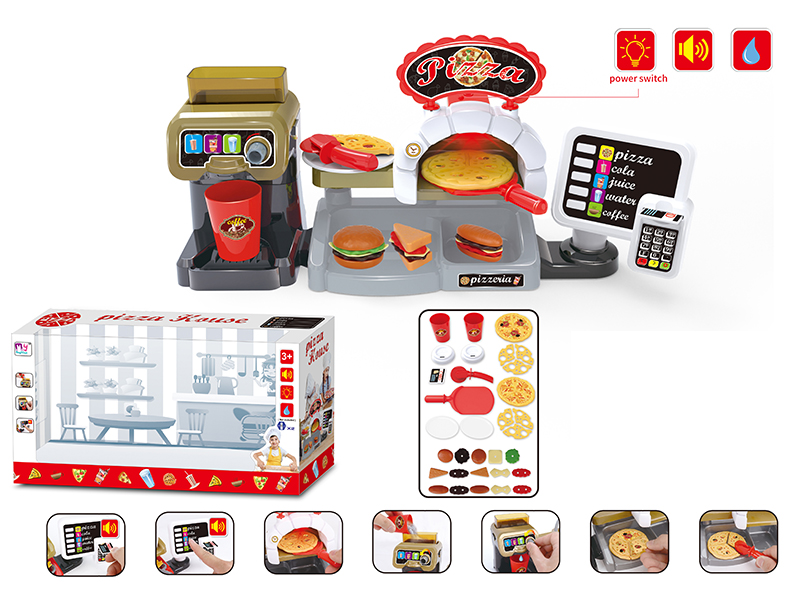 Ordering Machine With Pizza And Coffee Machine Set