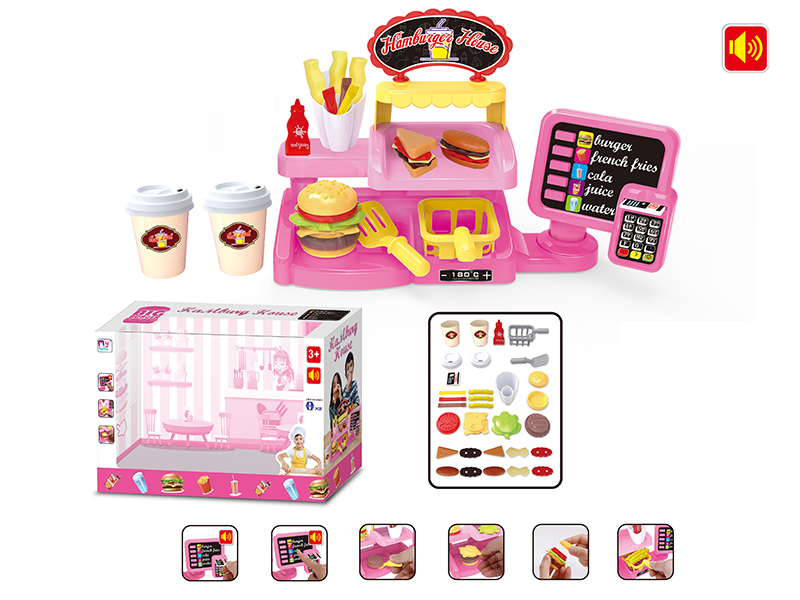 Pink Ordering Machine With Burger Set