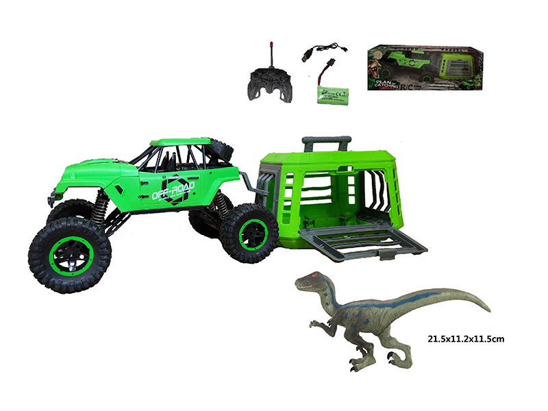 1:12 R/C Jeep+Cage+Velociraptor