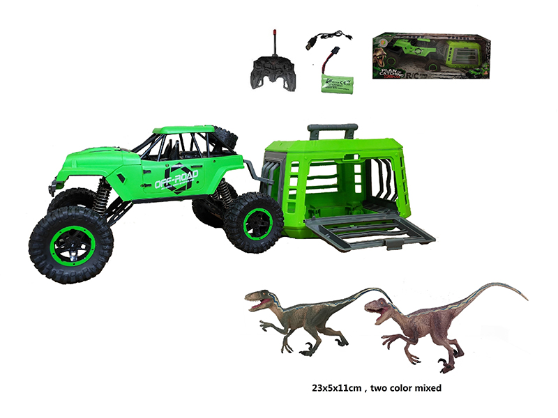 1:12 R/C Jeep+Cage+Velociraptor