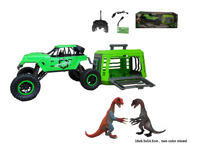 1:12 R/C Jeep+Cage+Therizinosaurus