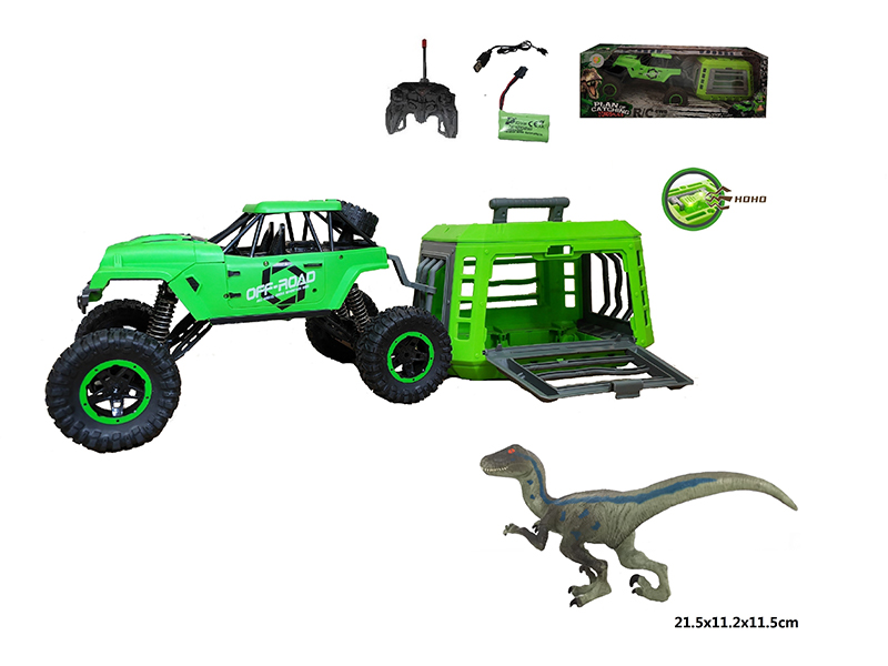 1:12 R/C Jeep+Cage+Velociraptor