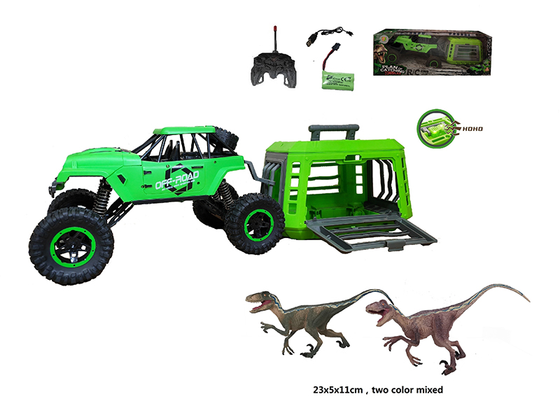 1:12 R/C Jeep+Cage+Velociraptor