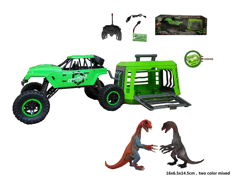 1:12 R/C Jeep+Cage+Therizinosaurus