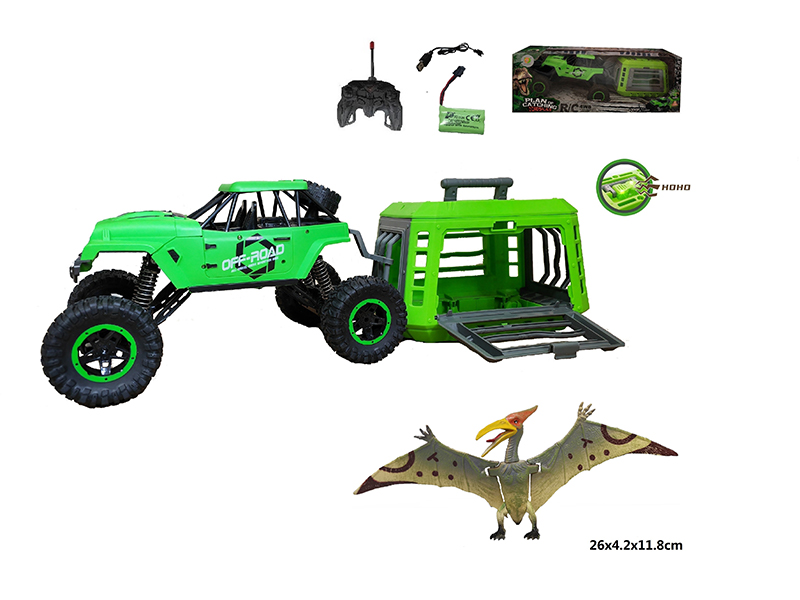 1:12 R/C Jeep+Cage+Pterosaur