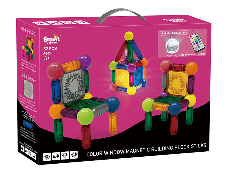 Color Window Magnetic Stick Building Blocks 32PCS