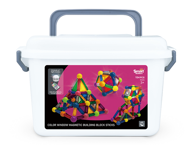 Color Window Magnetic Stick Building Blocks 154PCS