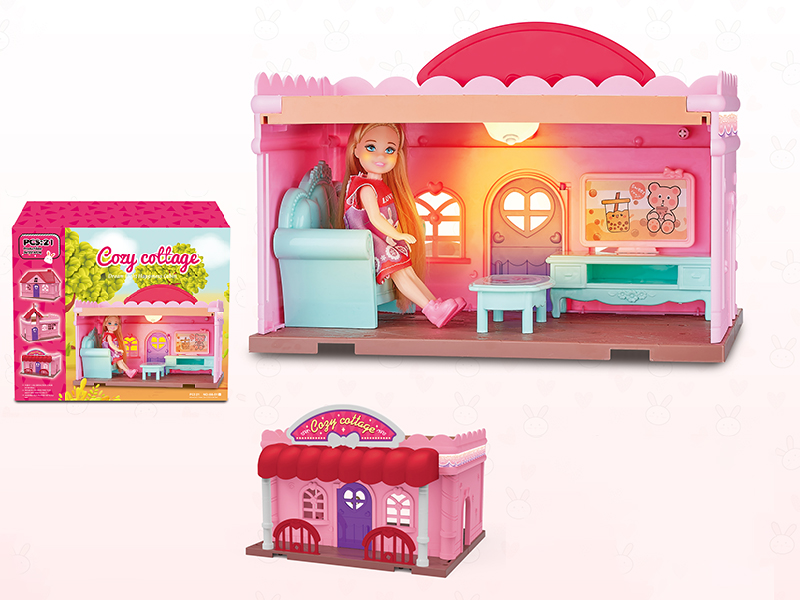 DIY Dream Cozy Cottage With Doll(With Light)21pcs