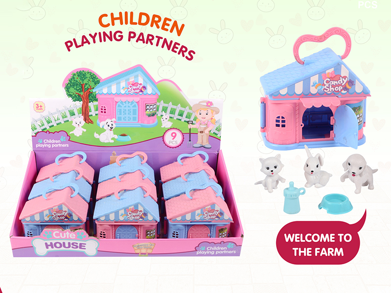 Villa Pet House With Solid Pet(9PCS)