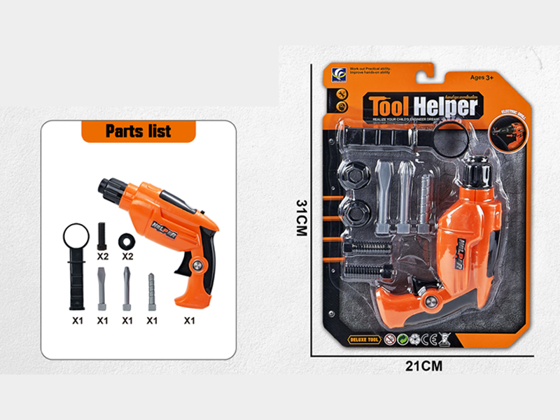 9Pcs B/O Tool Electric Drill With Light