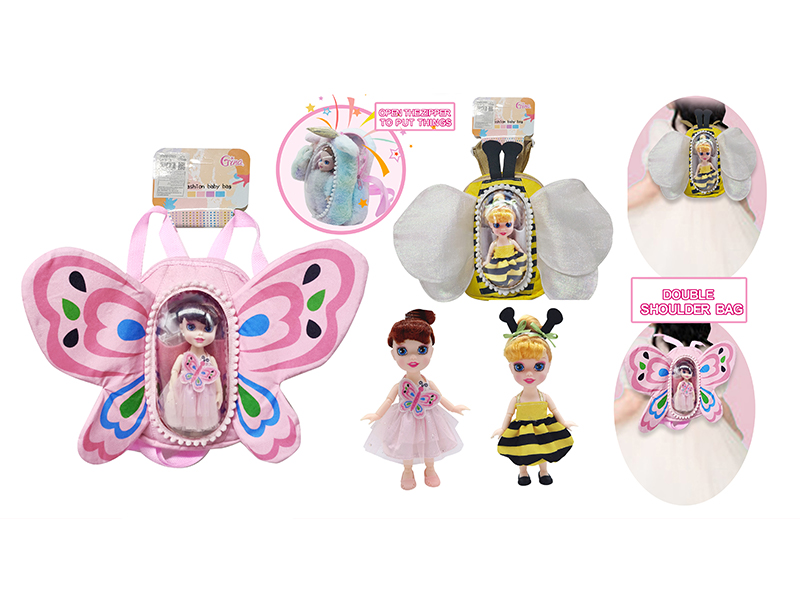 6-Inch Doll Butterfly/Bee Shoulder Bag