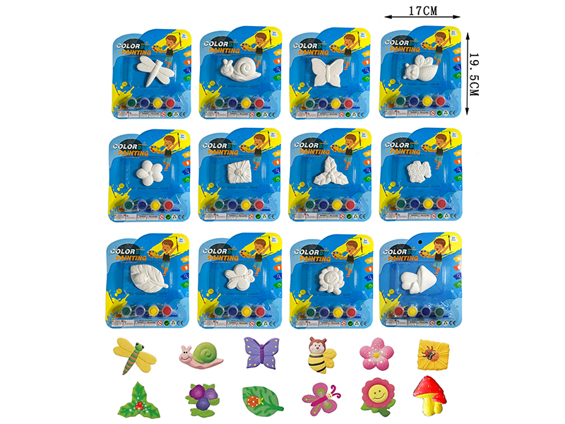 Plaster Coloured Drawing(Insect/Plant)