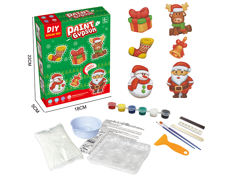 DIY Coloured Drawing Handmade Model Plaster Refrigerator Magnet(Christmas Series)