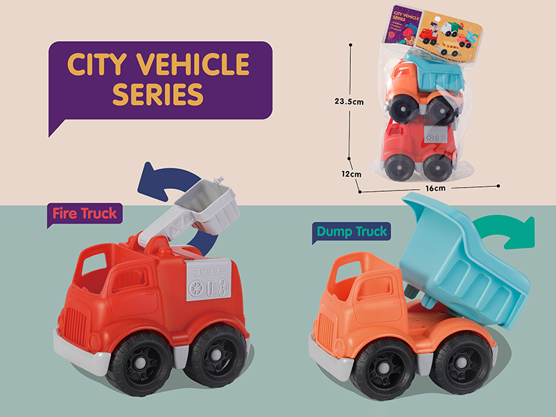 Slide Fire Truck DumpTruck Set