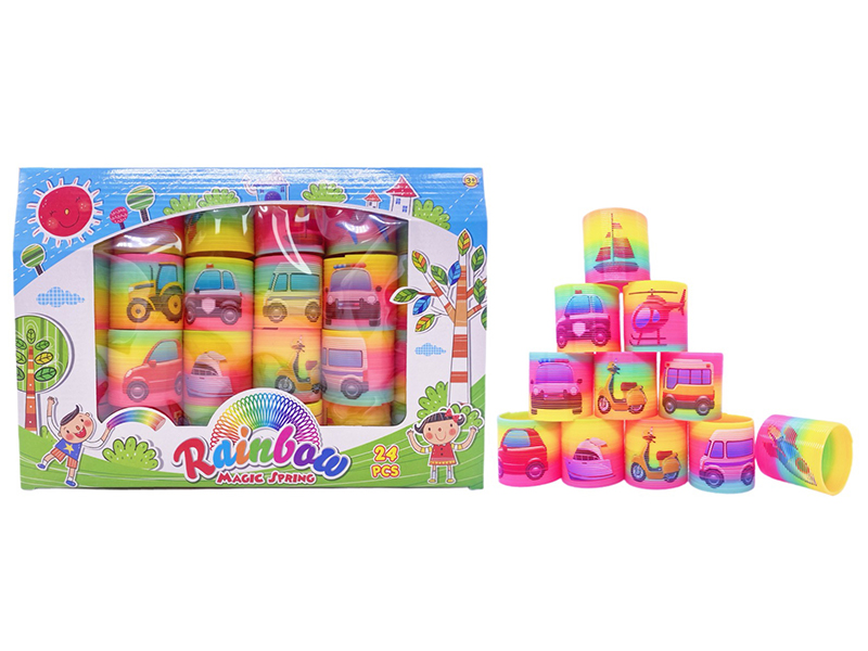 24PCS Rainbow Circle Of Vehicles