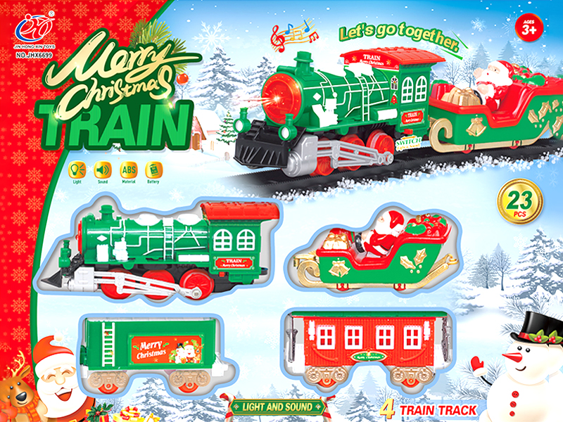 B/O Christmas Rail Train With Light