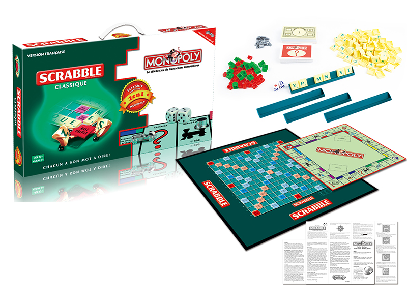 French Monopoly Scrabble 2 In 1