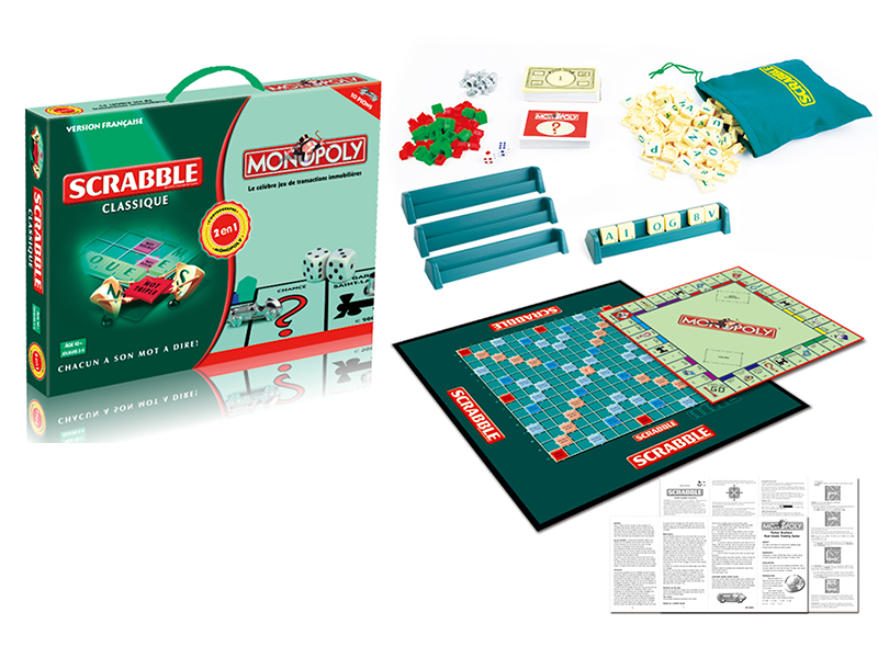 French Monopoly Scrabble 2 In 1