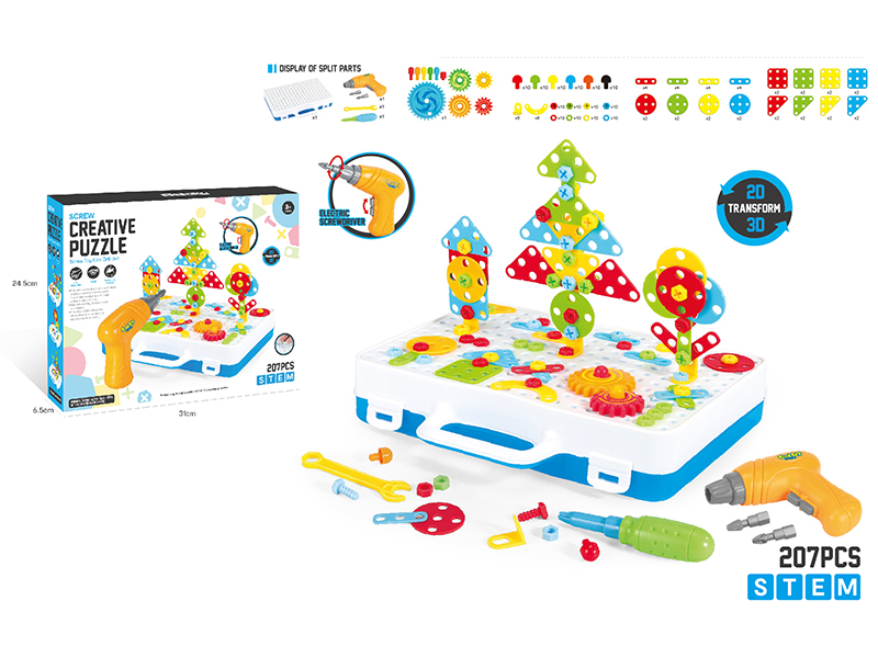 Screw Creative Puzzle Building Block Set 207pcs