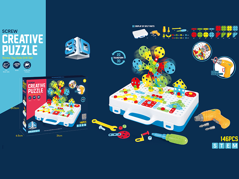 3D Dynamic Screw Creative Puzzle Tool Set 146pcs