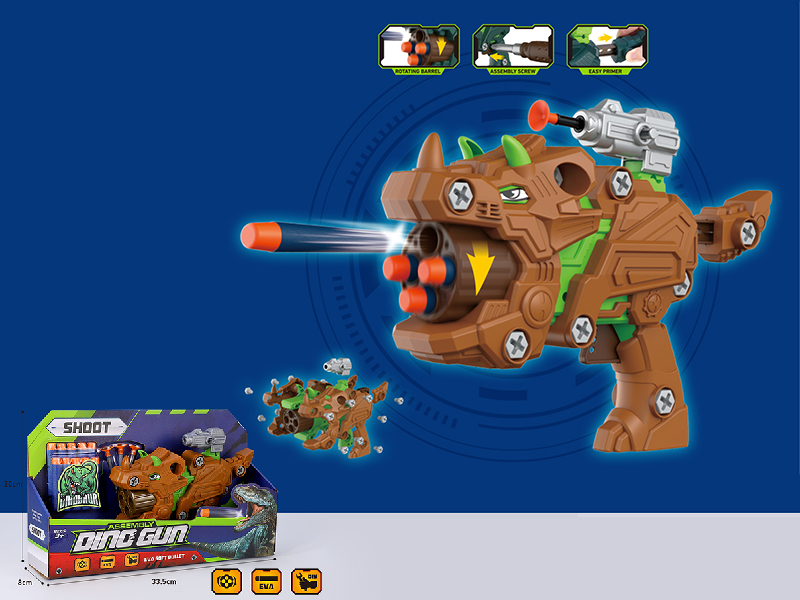 DIY Assembly Triceratops Soft Bullet Gun