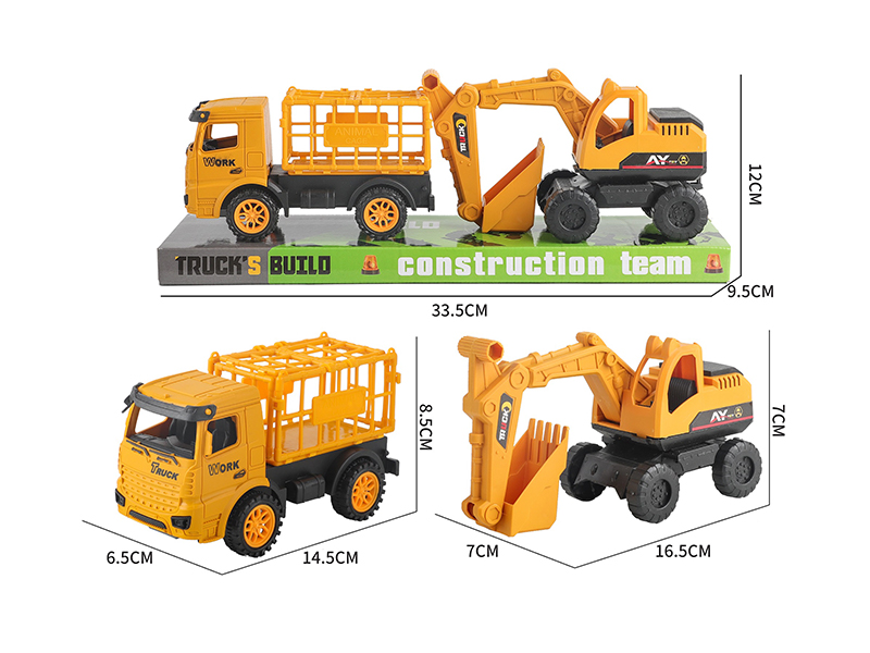 Engineering Friction Cage Car+Slide Hook Locomotive