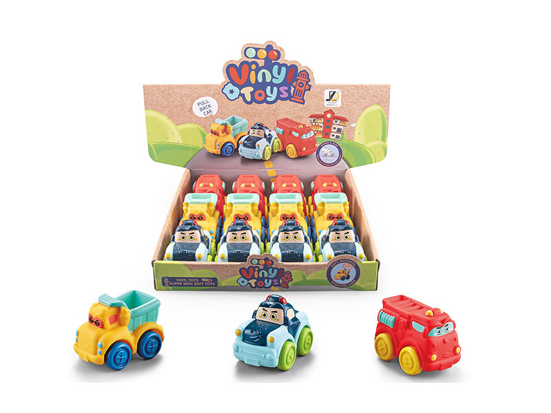 12Pcs Slide Urban Cartoon Cars