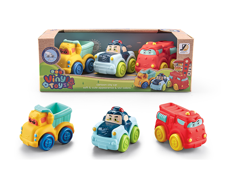 3Pcs Slide Urban Cartoon Cars