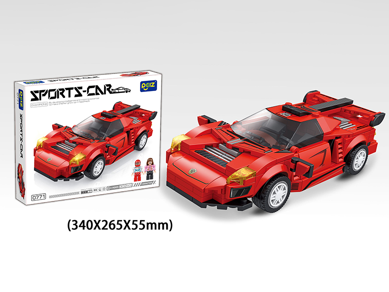 302PCS Red Sports Car Building Block