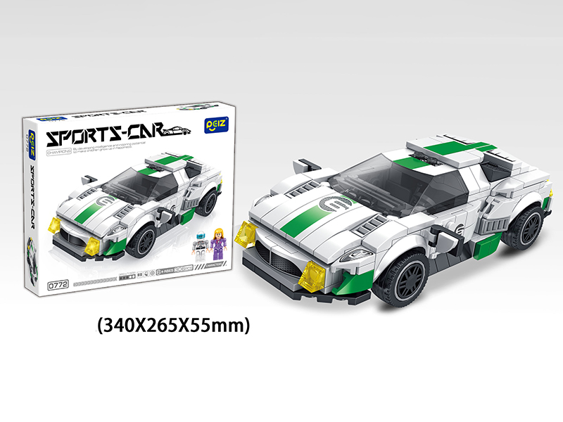 306PCS White Sports Car Building Block
