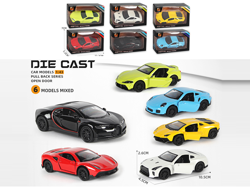 1:43 Alloy Pull Back Sports Car