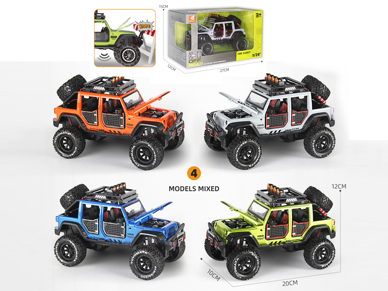 1:24 Alloy Double Pull Back Wrangler Car (Sound-Light Collision)