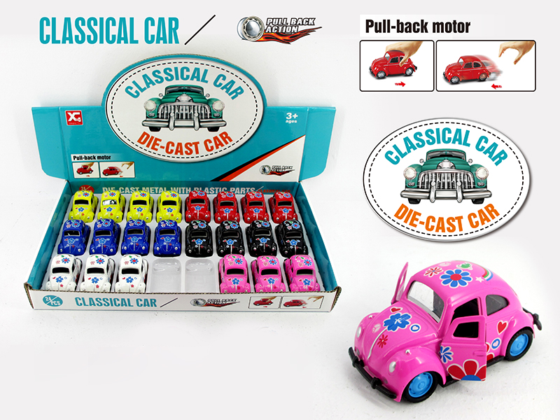 Pull Back Alloy Vintage Car(2 Doors Open)(24PCS)