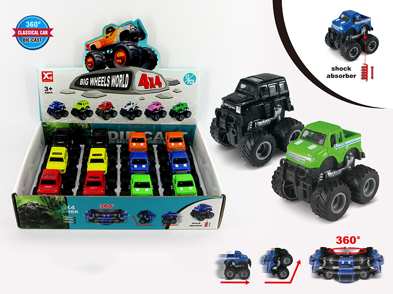 Friction 4WD Cross Country Alloy Car With Shock Absorbers 12PCS