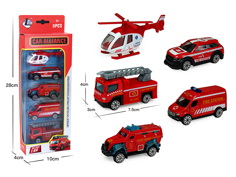 1:64 Alloy Slide Fire Engine