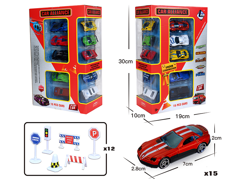 1:64 Alloy Slide Sports Car Set