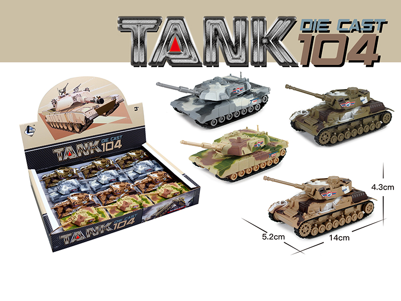 Alloy Pull Back Tank 12pcs