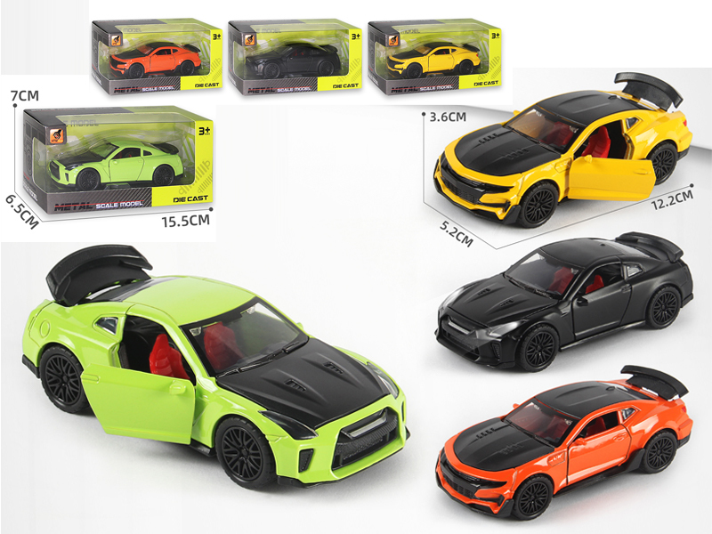 1:36 Alloy Pull Back Three-Door Sports Car With Sound And Light