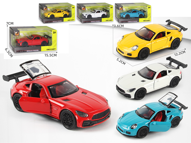 1:36 Alloy Pull Back Three-Door Sports Car
