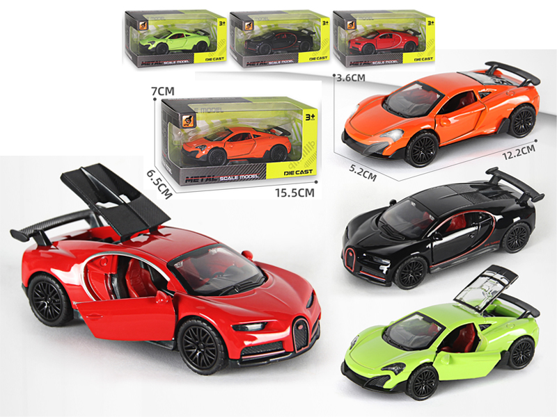 1:36 Alloy Pull Back Three-Door Sports Car