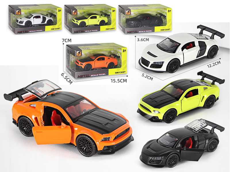 1:36 Alloy Pull Back Three-Door Sports Car With Sound And Light